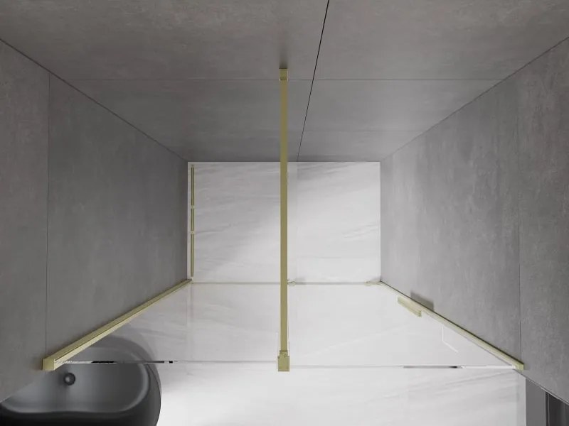 Mexen Velar drzwi prysznicowe rozsuwane 140 cm, transparent, złote szczotkowane - 871-140-000-01-55