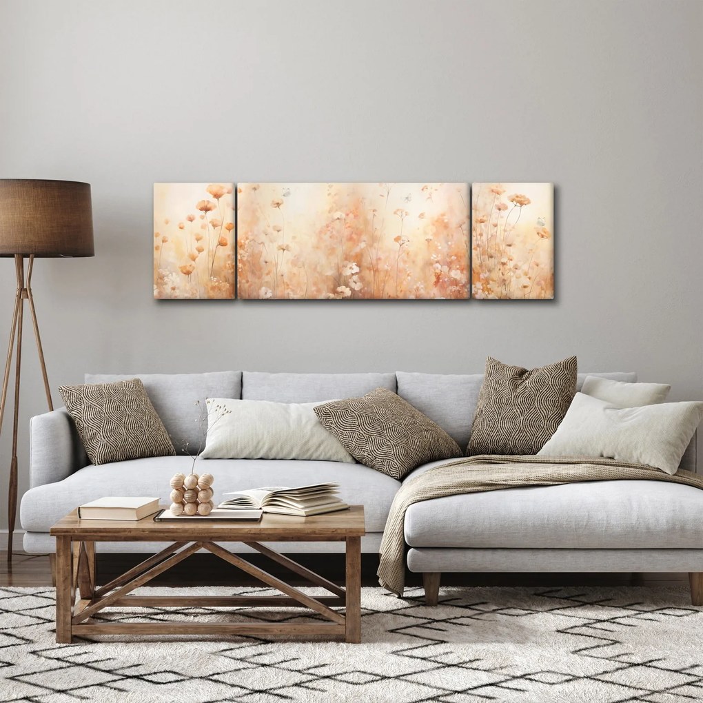 Obraz - Wzór dzikich kwiatów (170x50 cm)