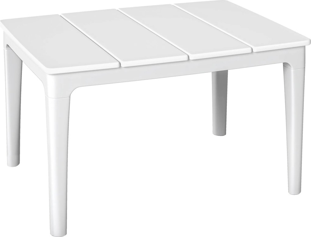 Outsunny Stolik Pomocniczy 70 x 53 cm Odporny na Warunki Atmosferyczne z Tworzywa Sztucznego, Prostokątny, Udźwig 35 kg, Kremowobiały | Aosom PL