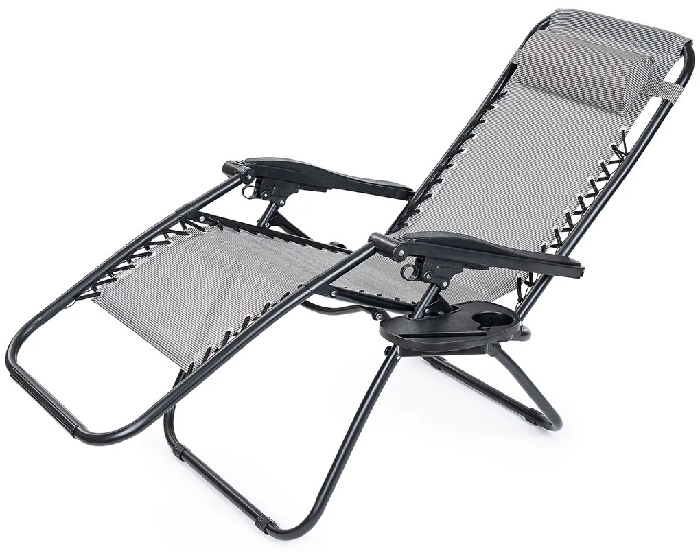 4Home Ogrodowe krzesło leżakowe Relax, szary