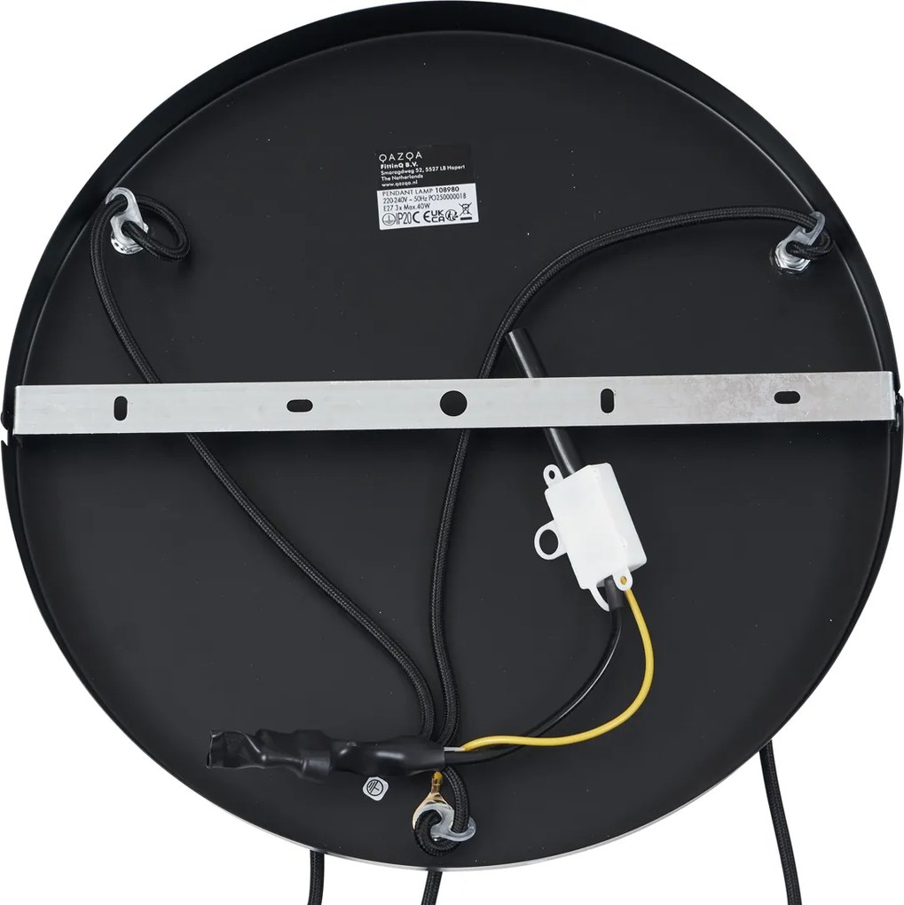 Retro Lampa Wisząca Czarna z Taupe 3-punktowa - Felt