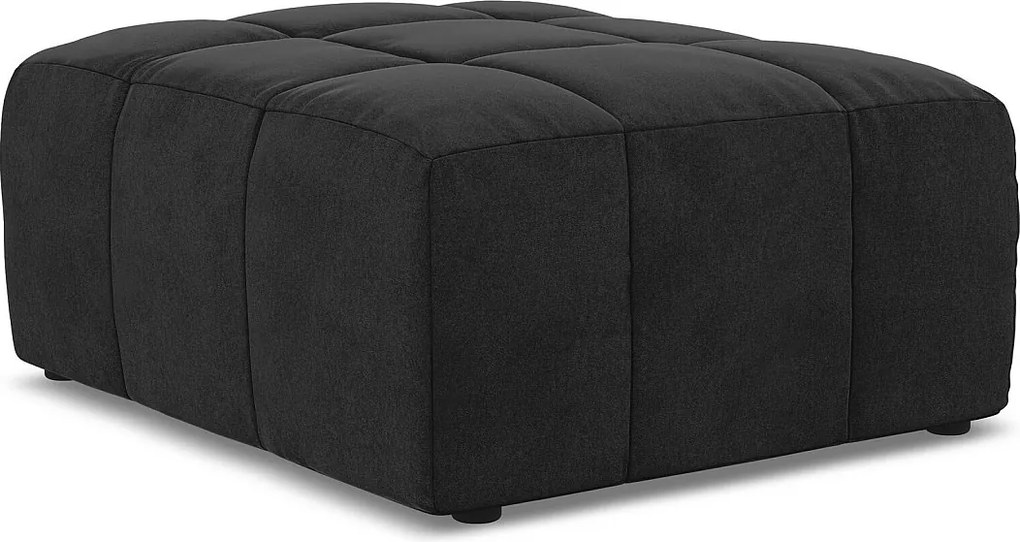 Pufa - z tkaniny welwetowej - czarny - ALOHA