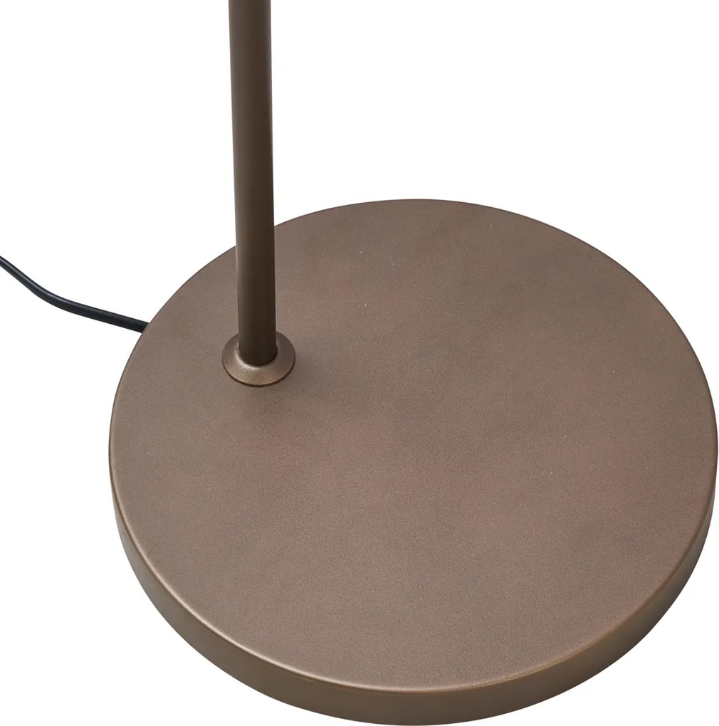 Lampa podłogowa Art Deco ciemny brąz z bursztynowym szkłem - Sandra