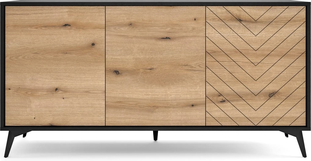 Komoda DIAMANTE 154 cm do Salonu Sypialni Czarny