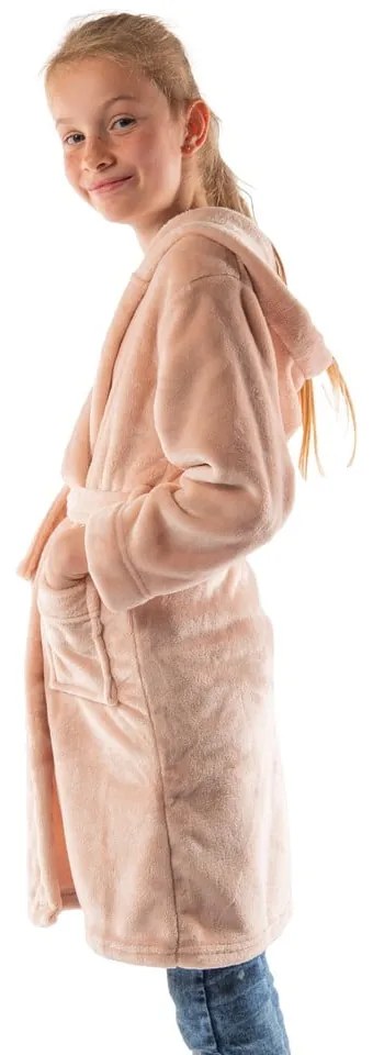 Różowy szlafrok dziecięcy z mikropluszu Delux – Tiseco Home Studio