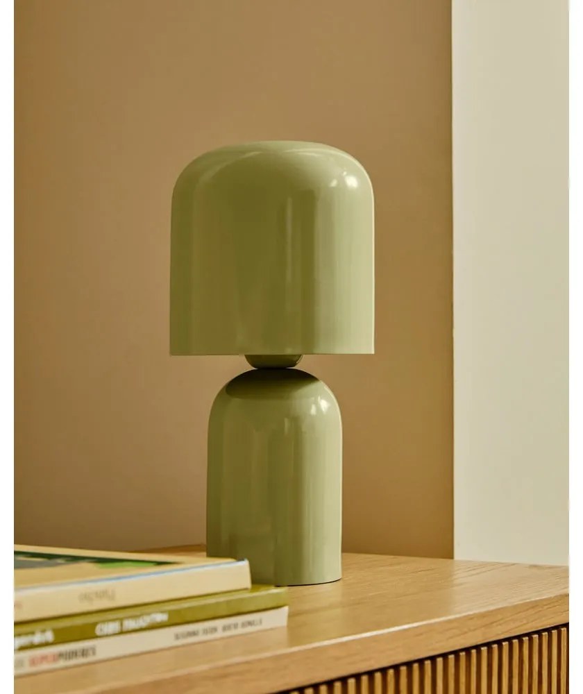 Zielona lampa stołowa z metalowym kloszem (wysokość 28 cm) Monze – Kave Home