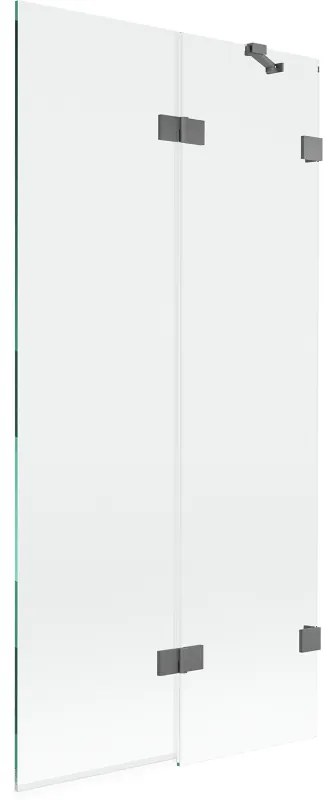 Mexen Lunar parawan nawannowy 2-skrzydłowy prawy 90 x 150 cm, transparent, gun metal - 897-090-100-95-00-P