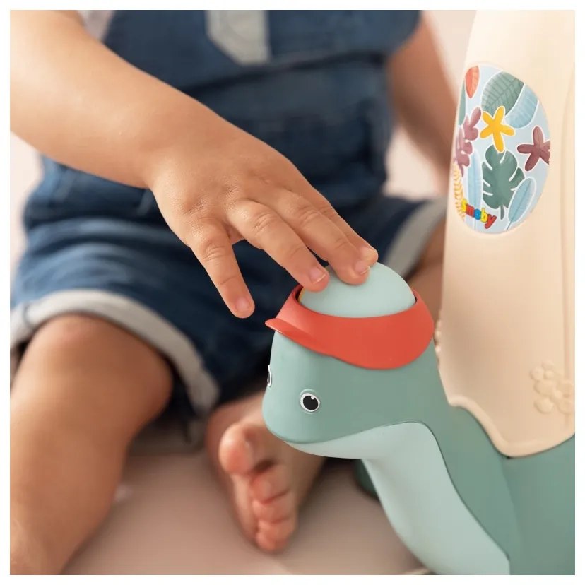 Smoby little żółw do ciągnięcia ze zjeżdżalnią dla piłeczek 12m+