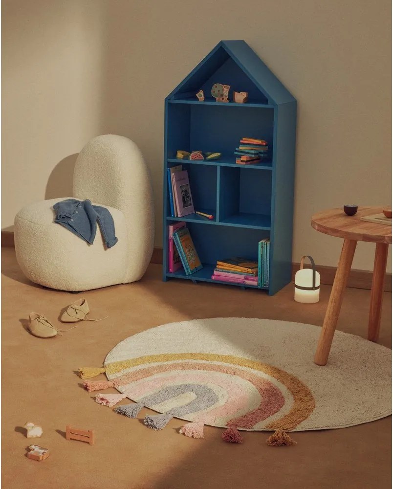 Bawełniany dywan dziecięcy odpowiedni do prania/tkany ręcznie w kolorze kości słoniowej ø100 cm Tadea – Kave Home