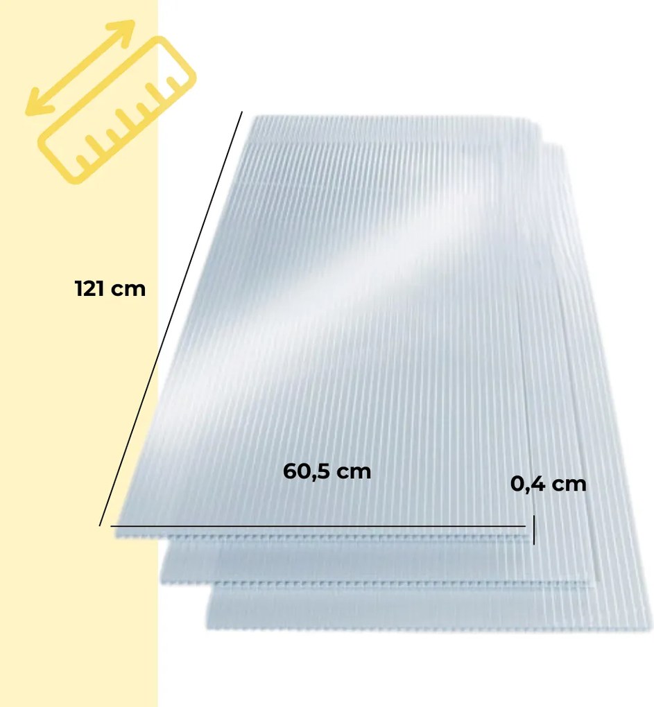 Poliwęglan komorowy MARK 4mm, 60,5x121x0,4cm, 14 szt., przezroczysta Jurhan