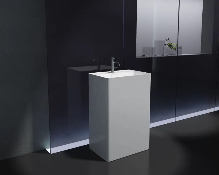 Umywalka wolnostojąca PB2022Odlew mineralny - Biały mat - 60 x 42 x 90 cm