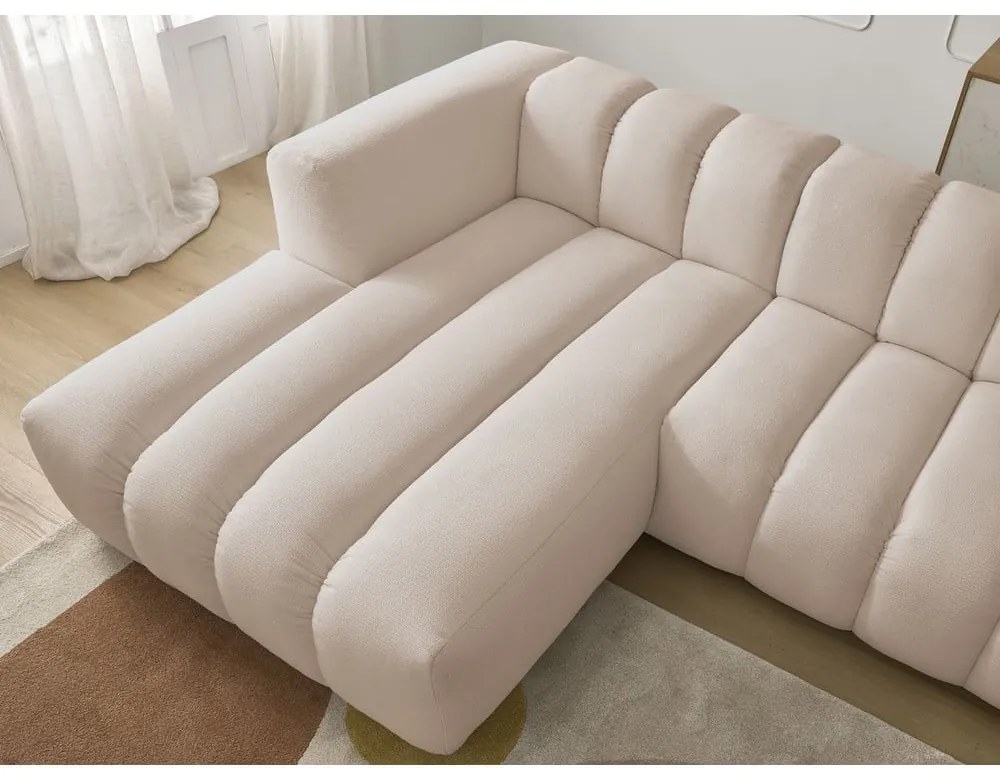 Beżowy narożnik (lewostronny/z szezlongiem) Talia – Bobochic Paris
