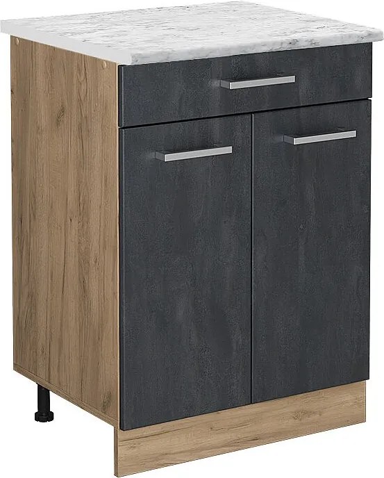 Szafka dolna do kuchni czarny beton 60x60x81.6 r-line