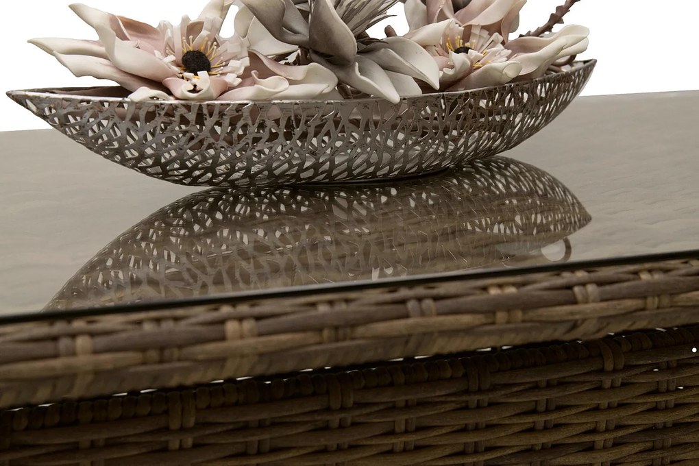 Rattanowy zestaw do jadalni modułowy BORNEO LUXURY dla 9 osób (brązowy)