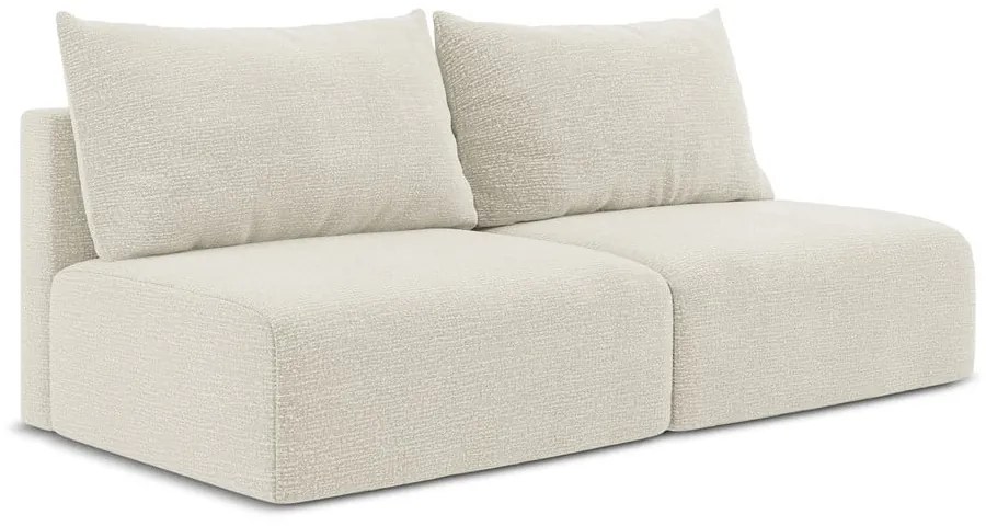 Kremowa rozkładana/ze schowkiem sofa 216 cm Kalena – Makamii