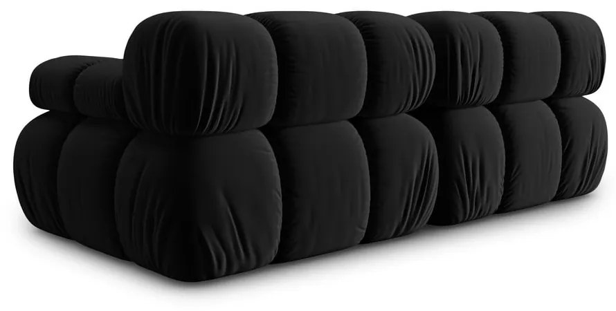 Czarna aksamitna sofa 188 cm Bellis – Micadoni Home