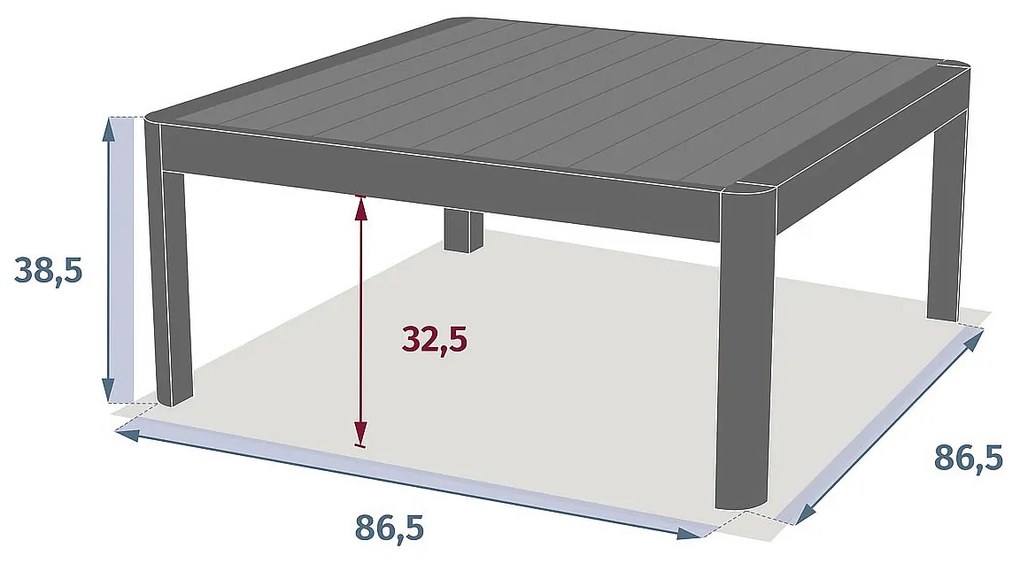 Zestaw aluminiowy NEW YORK dla 6 osób (antracyt)