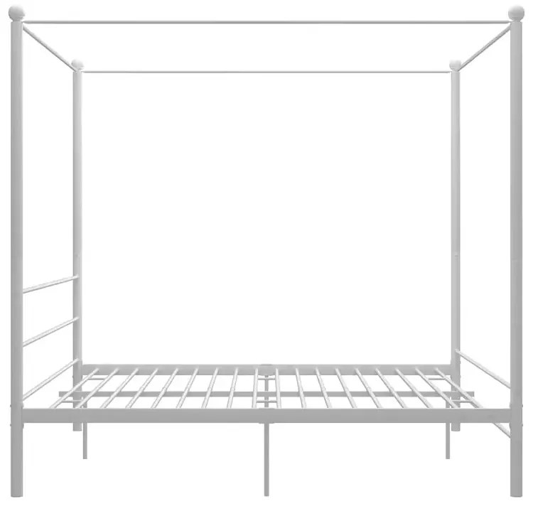 Białe dwuosobowe łóżko metalowe 160x200 cm - Aveiro
