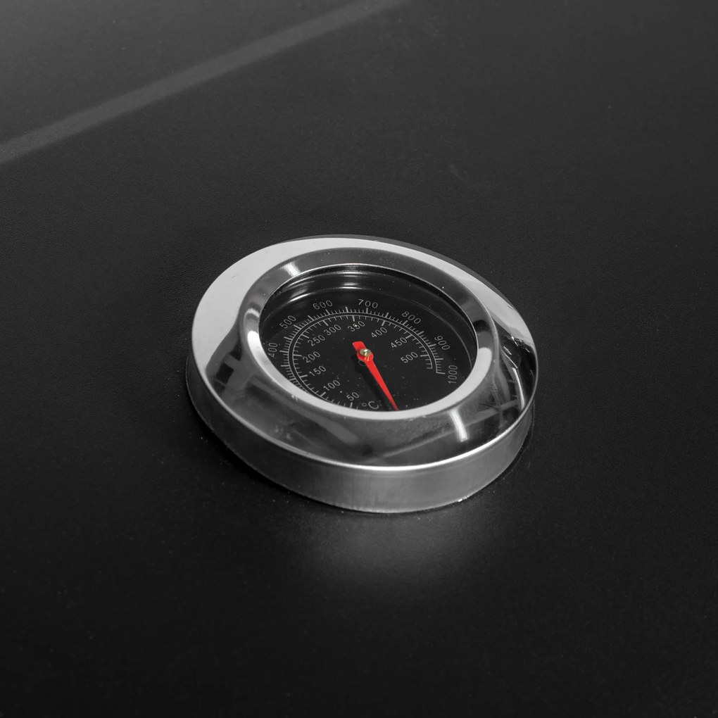 Outsunny Grill węglowy Smoker BBQ-Smoker, 1 półka, 1 uchwyt na ręcznik, 2 ruszty grillowe, 113 cm x 65 cm x 108 cm, Czarny