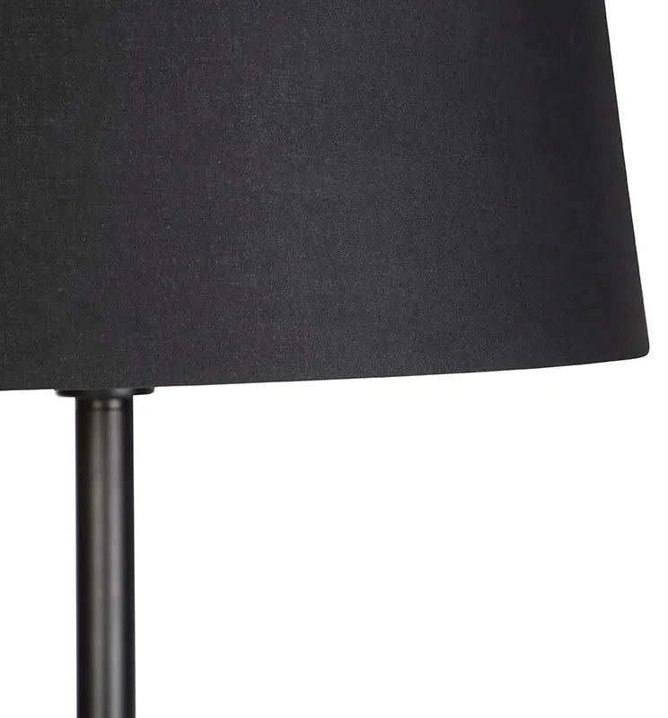 Nowoczesna lampa stojąca czarna z czarnym kloszem 45 cm - Simplo Nowoczesny Oswietlenie wewnetrzne