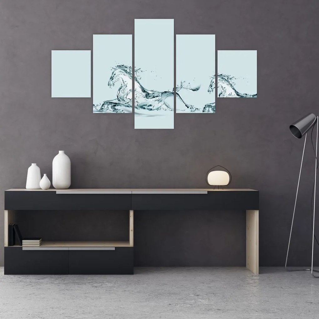 Obraz - Konie z kropli wody (125x70 cm)