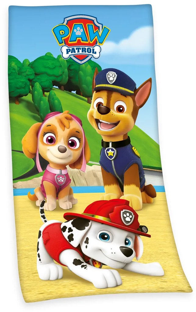 Ręcznik kąpielowy Paw Patrol Na plaży, 75 x 150 cm