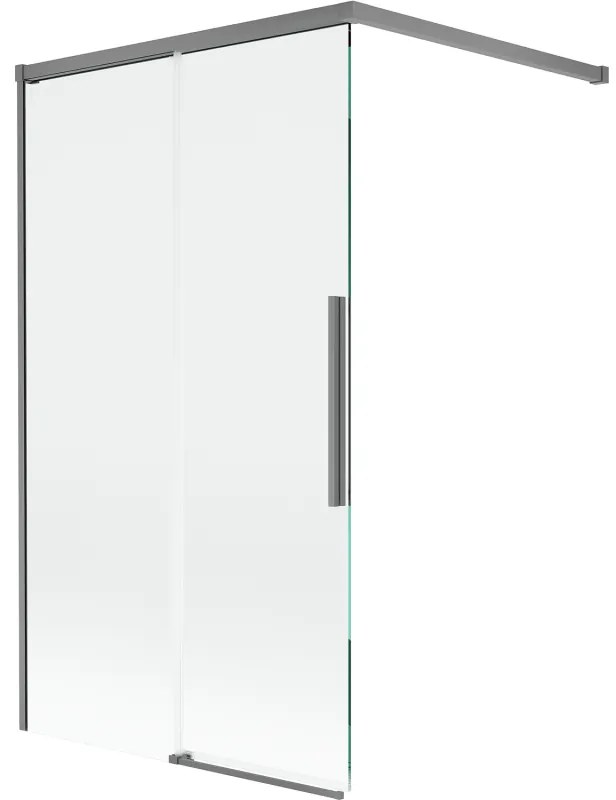Mexen Rox parawan nawannowy 2-skrzydłowy rozsuwany 100 x 150 cm, transparent, gun metal - 8C9-100-003-95-00