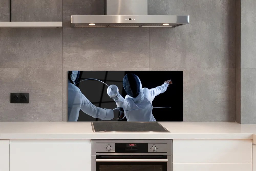 Szkło do Kuchni na Ścianę Drużyna w Białych Strojach