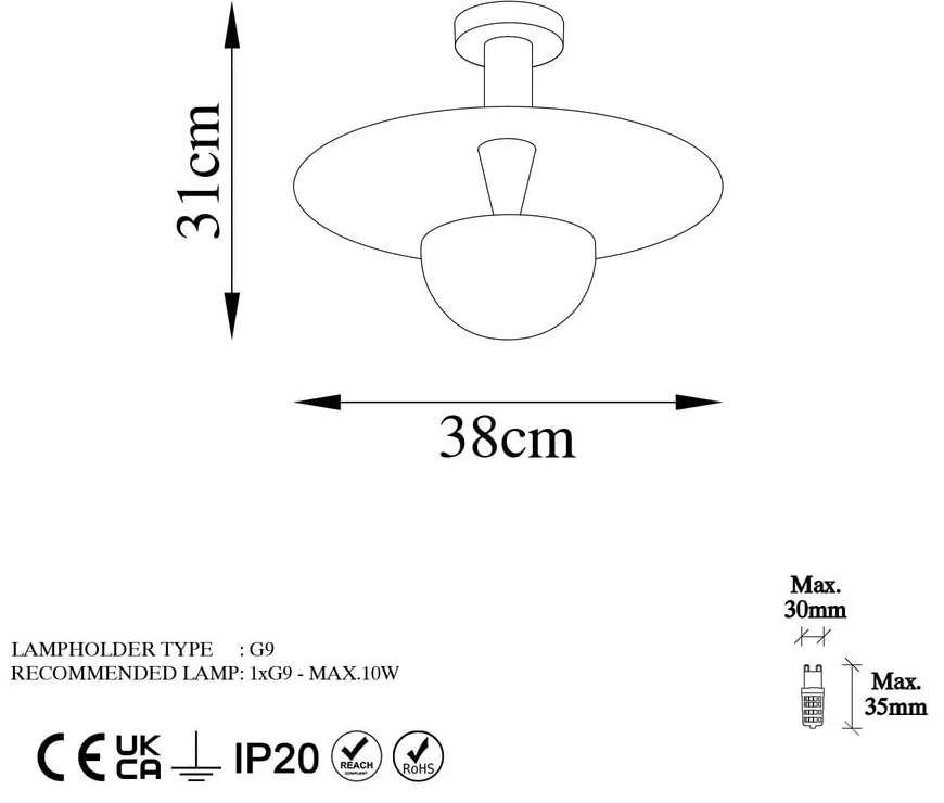 Lampa sufitowa w kolorze miedzi z metalowym kloszem ø 38 cm Kurt – Opviq lights