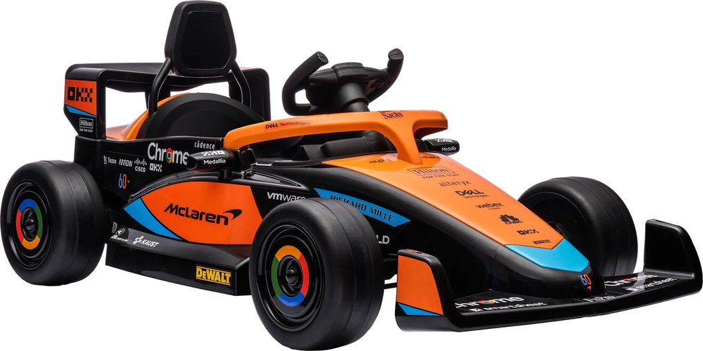 AIYAPLAY Elektryczne Auto Dziecięce, Formula 1 McLaren z Pilotem, Muzyką, dla Dzieci 3-5 Lat, Pomarańczowy