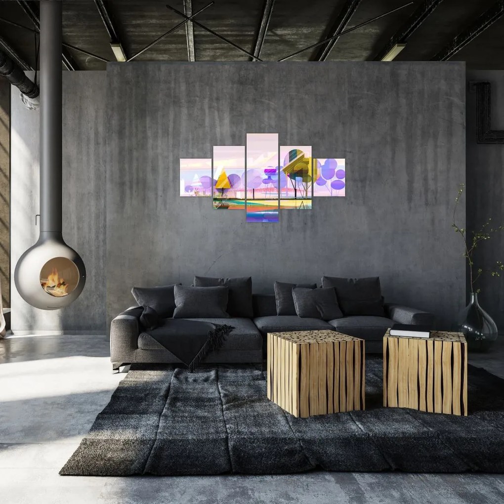Obraz - Abstrakcja, krajobraz (125x70 cm)