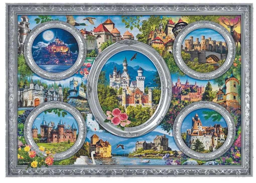 Trefl Puzzle panoramiczny Zamki świata, 1000 elementów