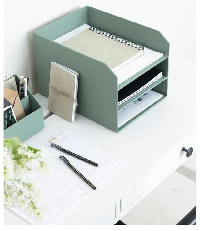 Zielony kartonowy organizer na dokumenty Trey Canvas Paper Laminate – Bigso