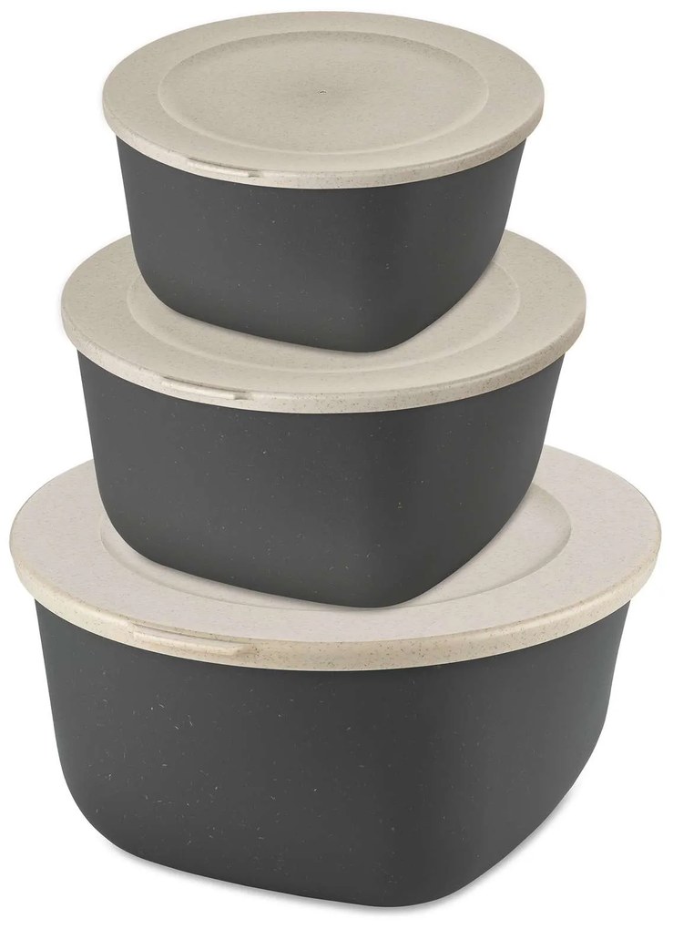 Pudełko z pokrywką 1l + 2l + 4l, CONNECT BOX SET STOCKHOLM, zestaw 3 sztuki, KOZIOL