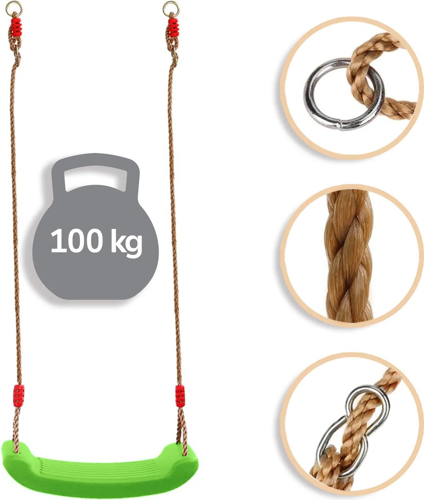 Huśtawka ogrodowa dla dzieci plastikowa ZOYA zielona