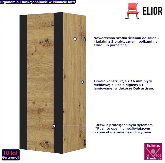 Szafka ścienna dąb artisan F8-C63