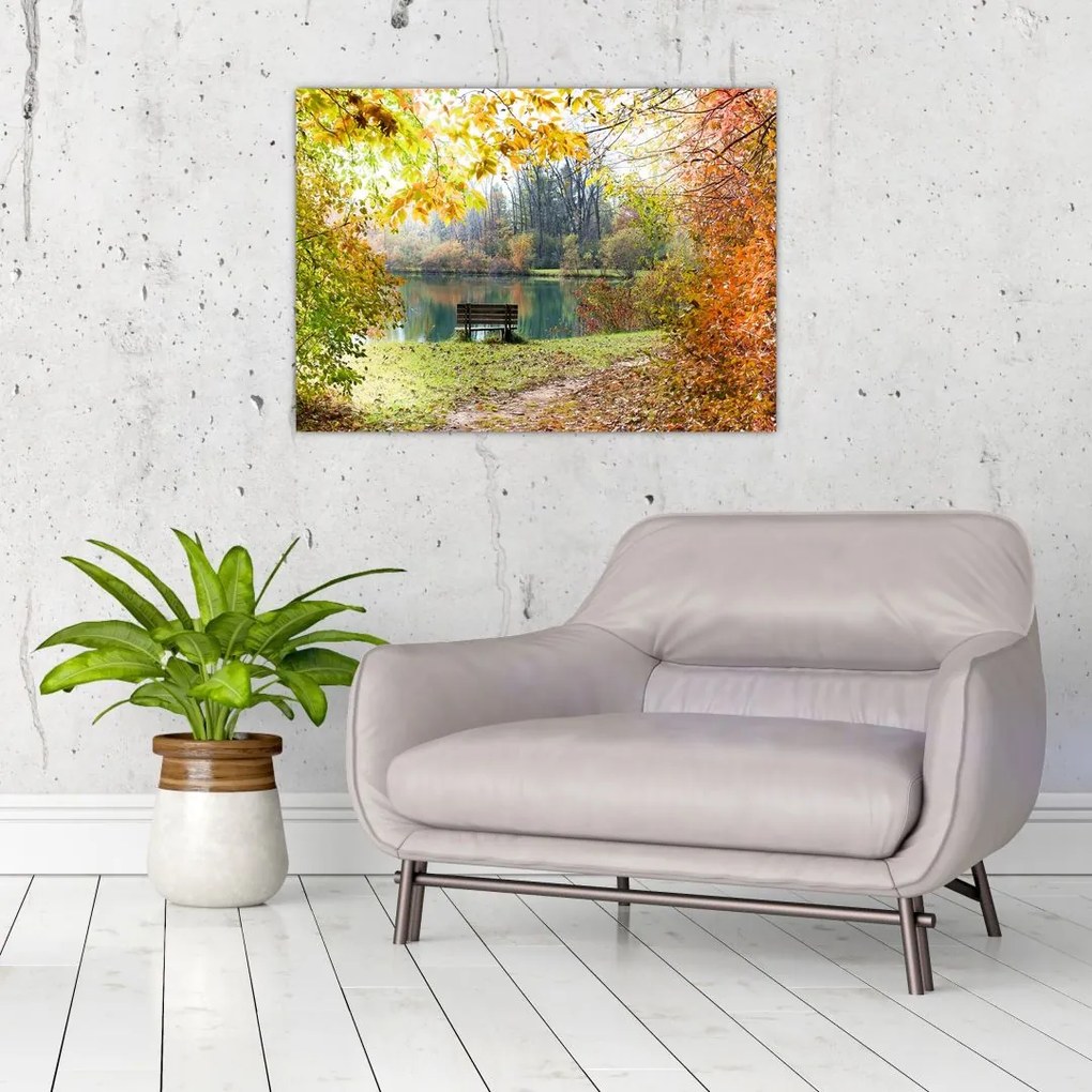 Obraz na szkle - staw (70x50 cm)
