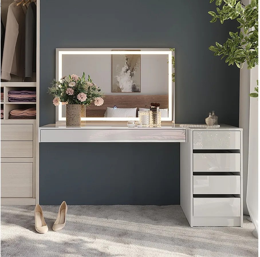 Stół toaletowy biały 120x40.1x12 sherry