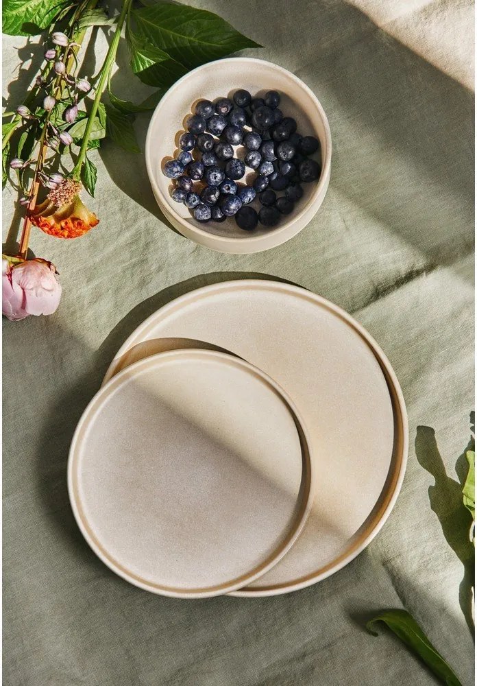 12-częściowy zestaw kremowych naczyń z kamionki Bonami Selection Malia