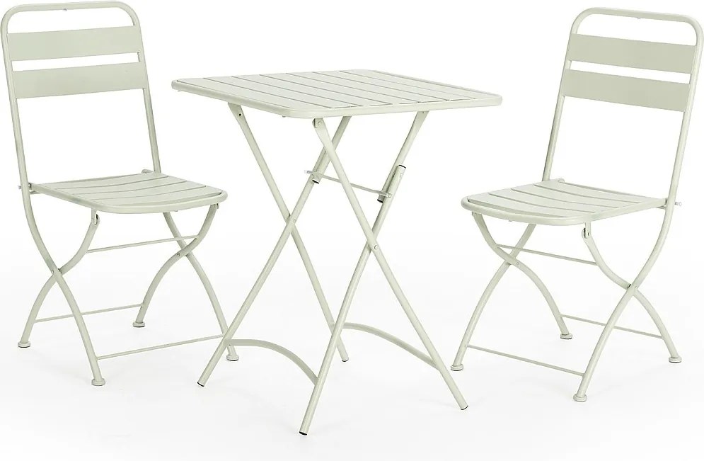 Zestaw ogrodowy Colummn Ensemble Bistro Perla 3 elementy Zielony, Stół i 2 krzesła