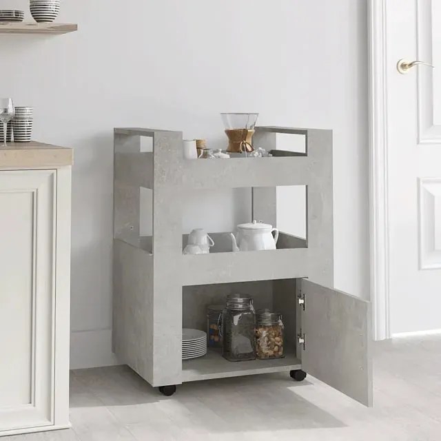 Wózek do kuchni na kółkach z szafką beton N4-B09