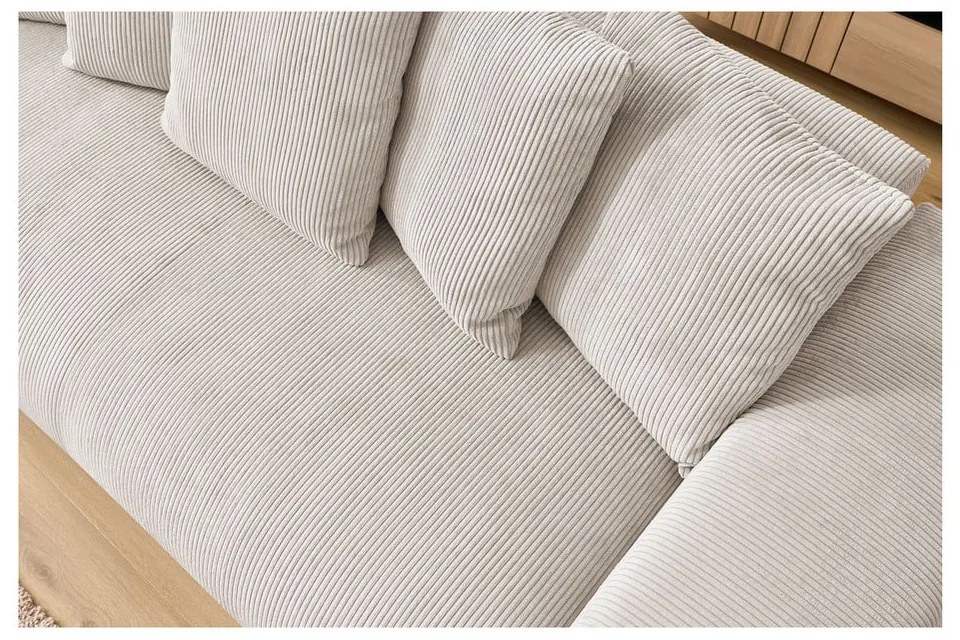 Kremowa sztruksowa sofa 280 cm Voltaire – Bobochic Paris
