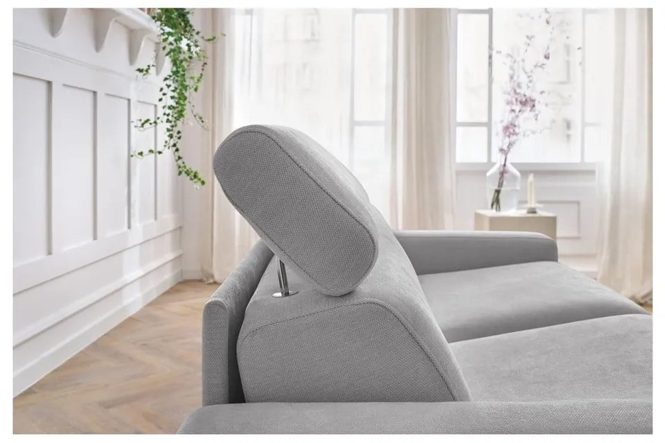 Jasnoszara rozkładana sofa 215 cm Monaco – Bobochic Paris