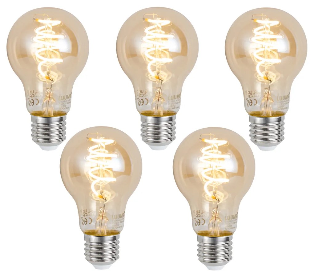 Zestaw 5 inteligentnych żarówek LED E27 z możliwością ściemniania A60 Amber 4,9W 320 lm 2500K Zigbee