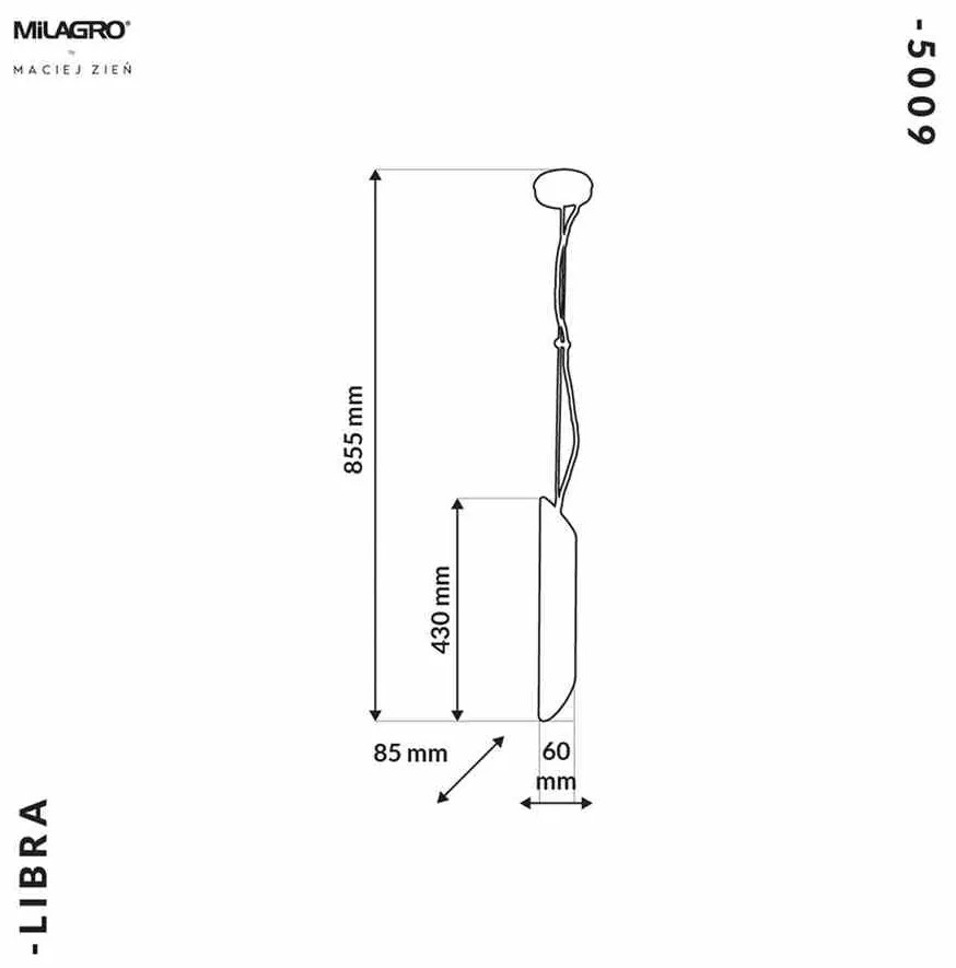 Lampa Wisząca LIBRA 1xE14 czarno złota