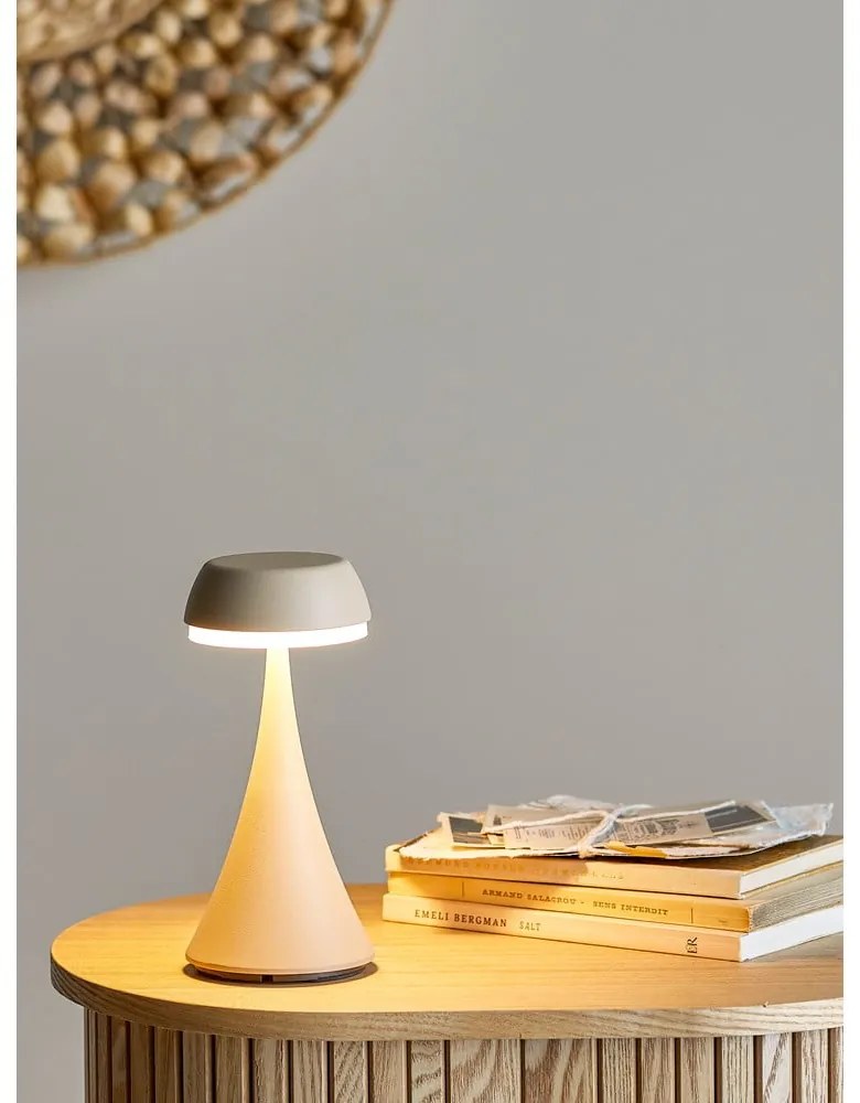 Beżowa lampa stołowa LED z metalowym kloszem (wysokość 17,5 cm) Pepple – Bloomingville