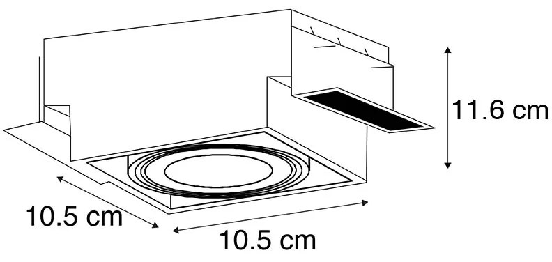 Zestaw 6 podtynkowych reflektorów czarnych GU10 AR70 bez obramowania - Oneon