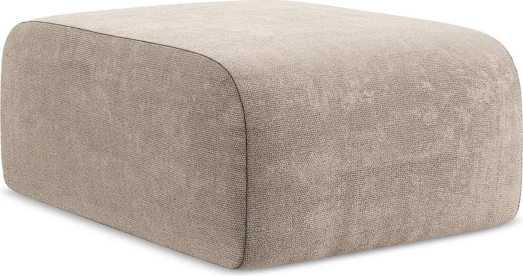 Pufa - z tkaniny szenilowej - ciemny beż - LANI