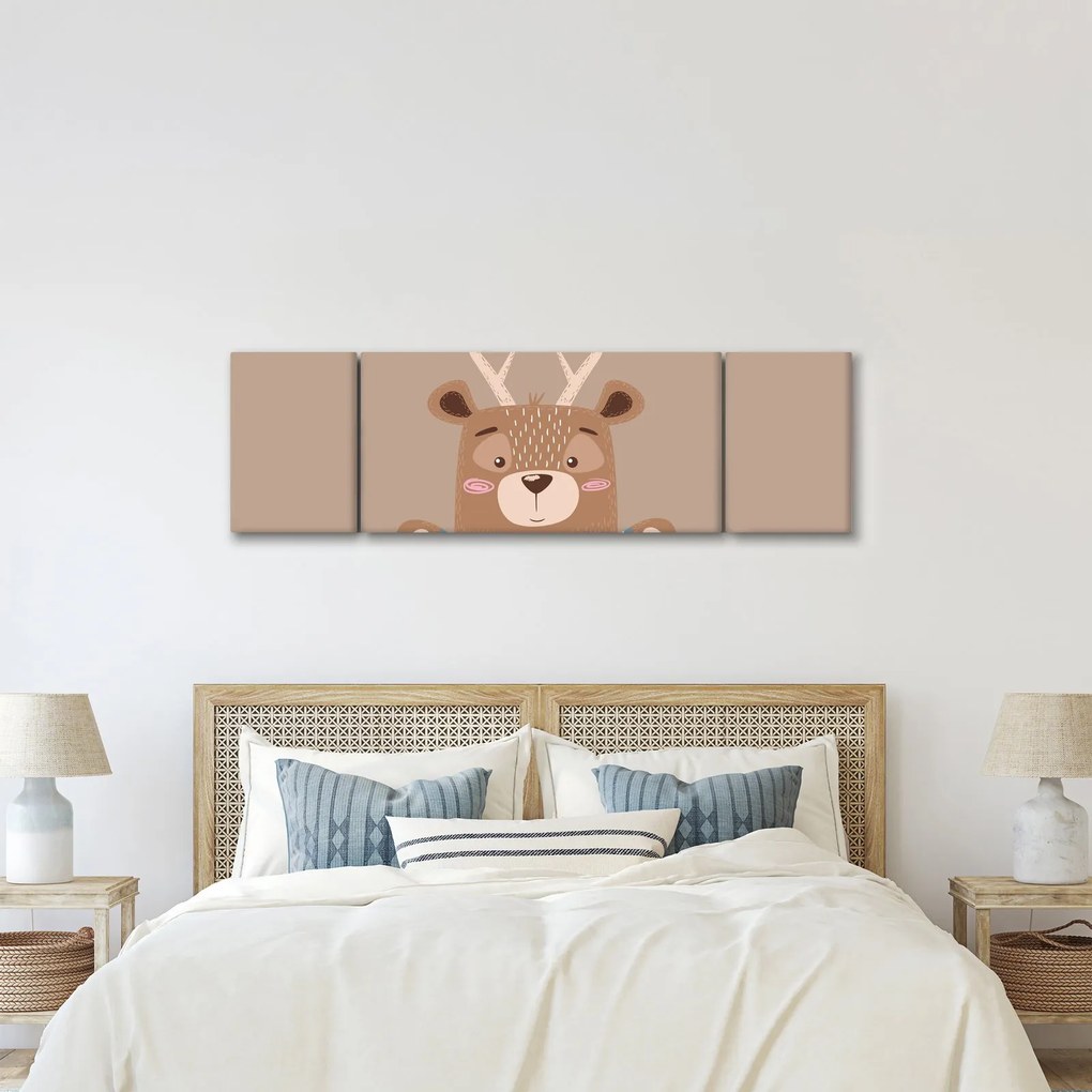 Obraz - Jeleń w koszuli w paski (170x50 cm)