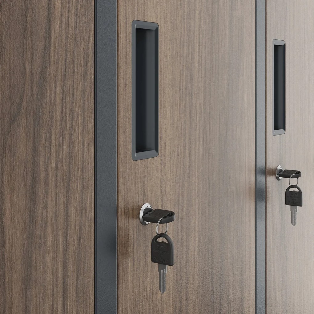 Szafa socjalna 10-drzwiowa Eco Design Bartek 136x45x172 cm antracyt/orzech